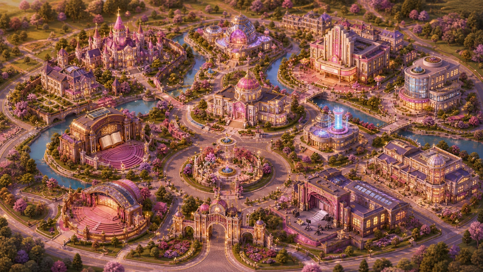 Illustrated aerial map of GoGirlCity